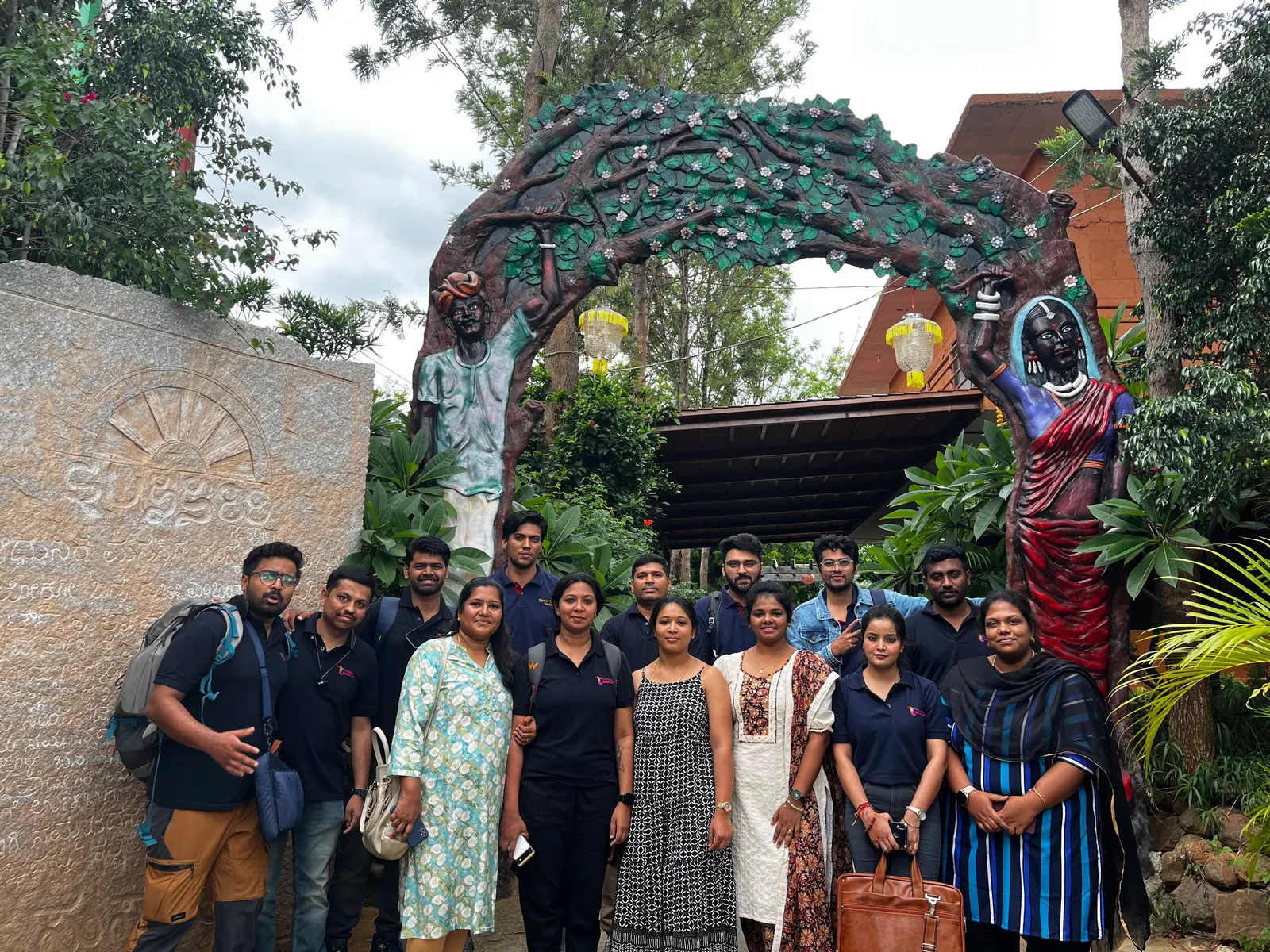 The Thriftizer team gathered at the entrance of the offsite venue