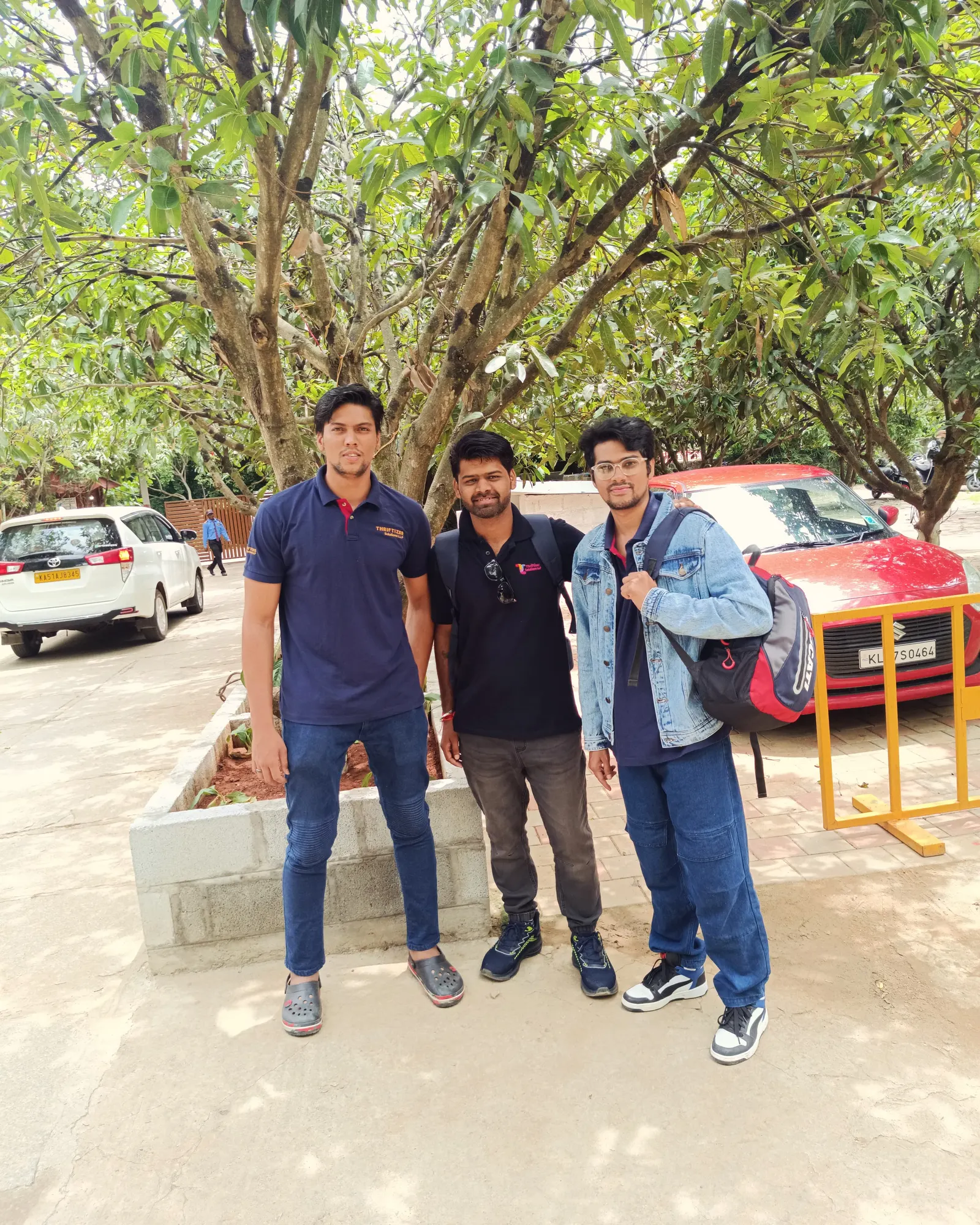 Three Thriftizer teammates on the way in to the offsite